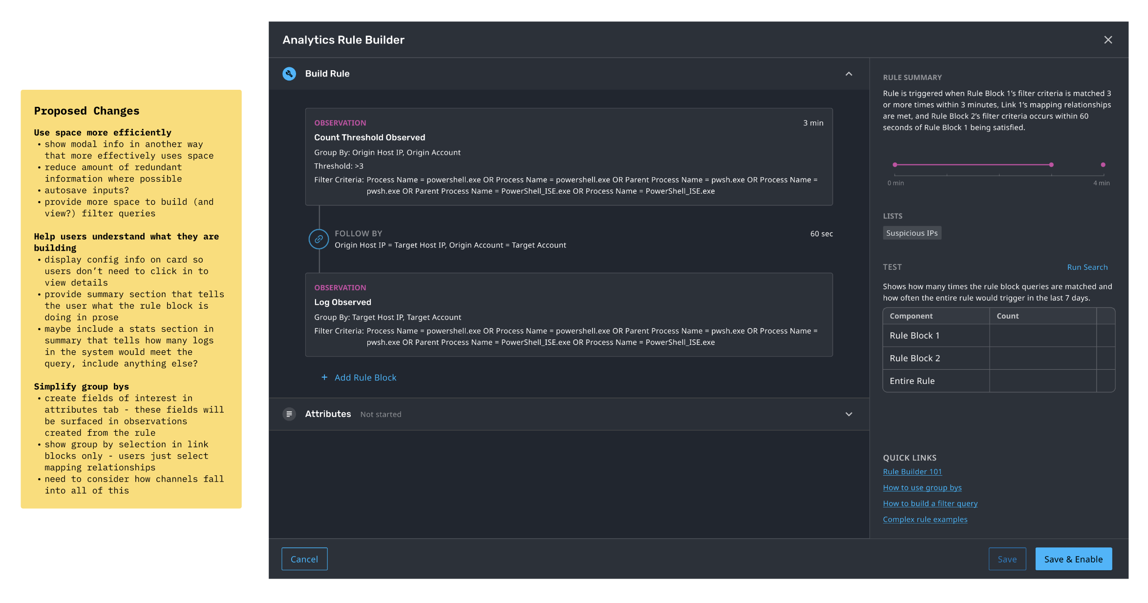final design of analytics rule builder